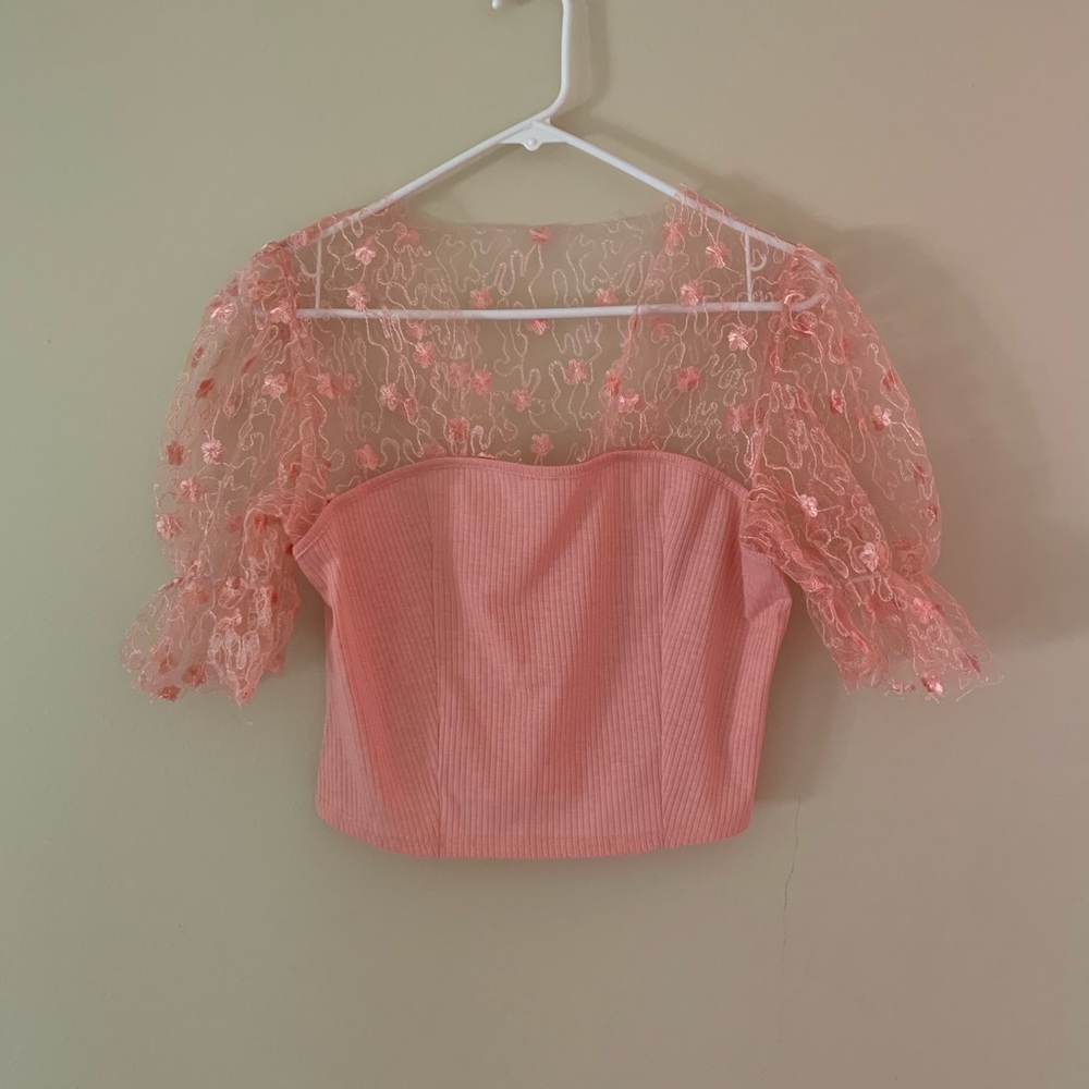 tube top w sheer sleeves